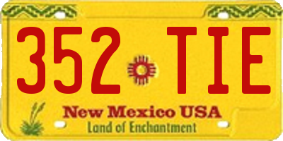 NM license plate 352TIE