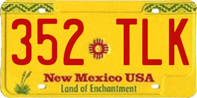 NM license plate 352TLK