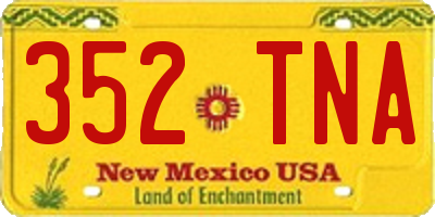 NM license plate 352TNA
