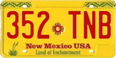 NM license plate 352TNB