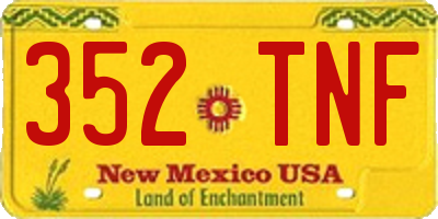NM license plate 352TNF