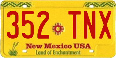 NM license plate 352TNX