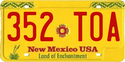 NM license plate 352TOA