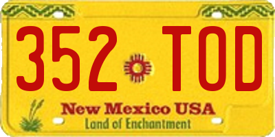 NM license plate 352TOD