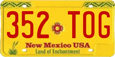NM license plate 352TOG