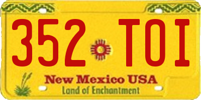 NM license plate 352TOI