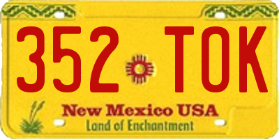 NM license plate 352TOK