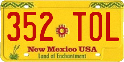 NM license plate 352TOL