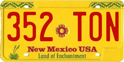 NM license plate 352TON
