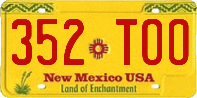 NM license plate 352TOO