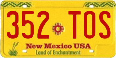 NM license plate 352TOS