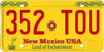 NM license plate 352TOU