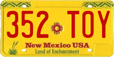 NM license plate 352TOY