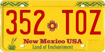 NM license plate 352TOZ