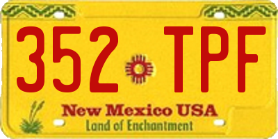 NM license plate 352TPF