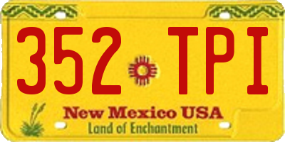 NM license plate 352TPI