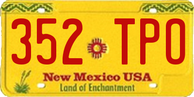 NM license plate 352TPO