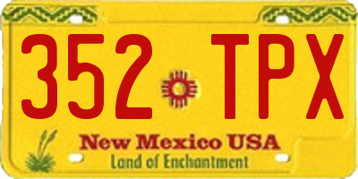 NM license plate 352TPX