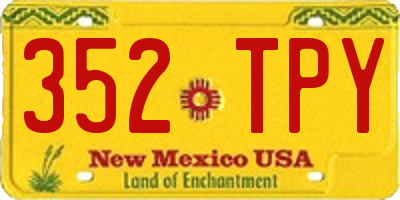 NM license plate 352TPY