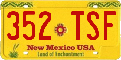 NM license plate 352TSF