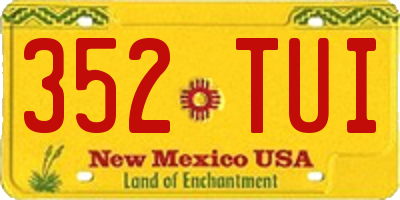 NM license plate 352TUI