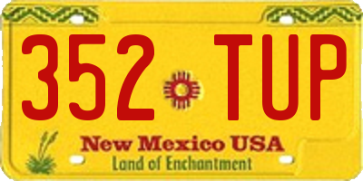 NM license plate 352TUP