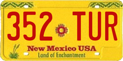 NM license plate 352TUR