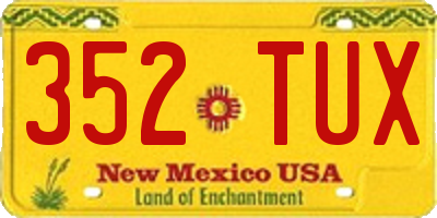 NM license plate 352TUX