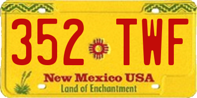 NM license plate 352TWF