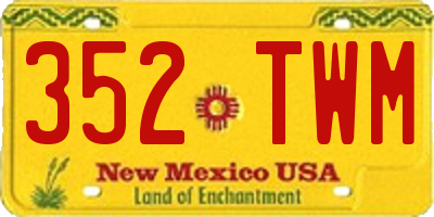 NM license plate 352TWM