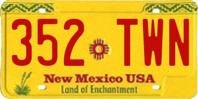NM license plate 352TWN