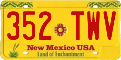 NM license plate 352TWV