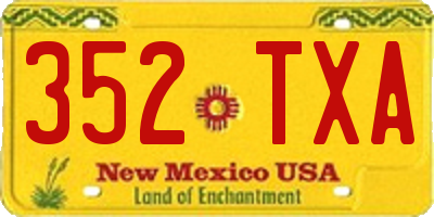 NM license plate 352TXA