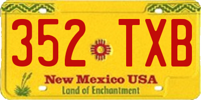 NM license plate 352TXB