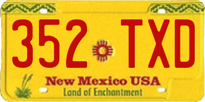 NM license plate 352TXD