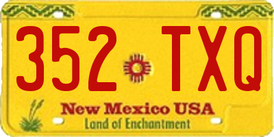 NM license plate 352TXQ