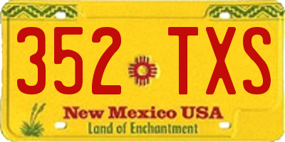 NM license plate 352TXS