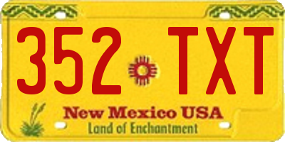 NM license plate 352TXT