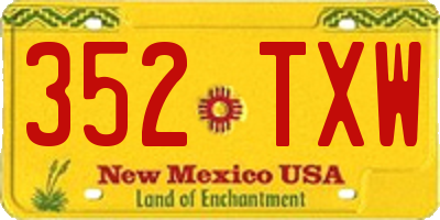 NM license plate 352TXW