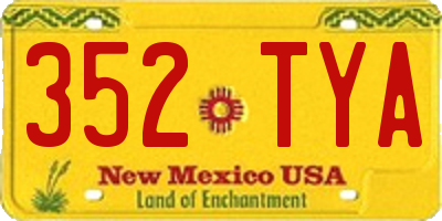 NM license plate 352TYA
