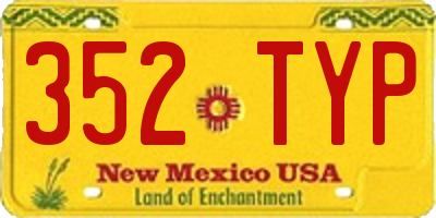 NM license plate 352TYP