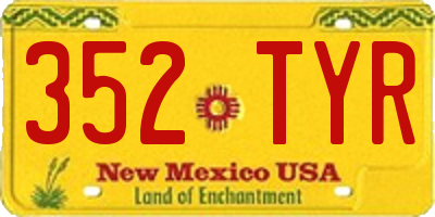 NM license plate 352TYR