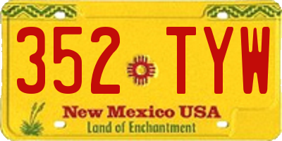 NM license plate 352TYW