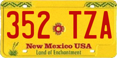 NM license plate 352TZA