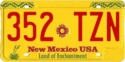 NM license plate 352TZN