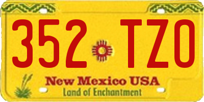 NM license plate 352TZO