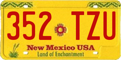 NM license plate 352TZU