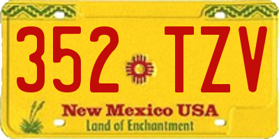 NM license plate 352TZV