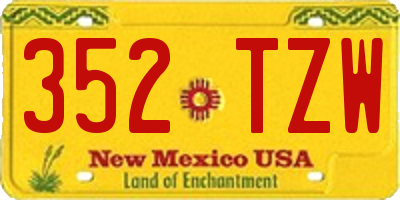 NM license plate 352TZW