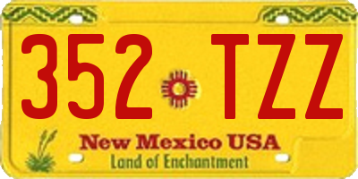 NM license plate 352TZZ